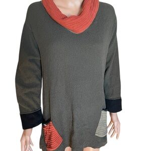 Elegant Cowl Neck Sweater Margaret Winters cotton M
